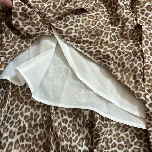 NWT J. Crew Collection Leopard Print One-Shoulder Ruffle Hem Midi A-Line Dress - Picture 8 of 17